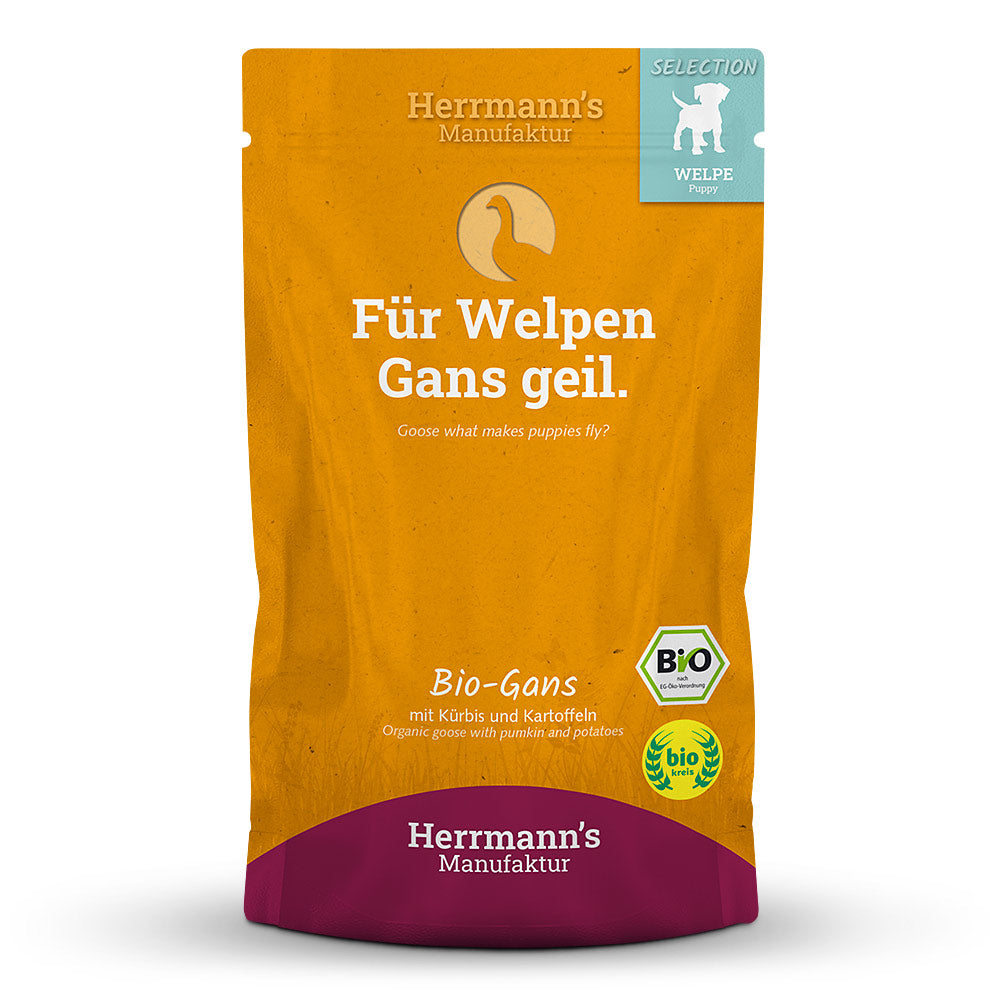 Herrmann’s Welpenfutter Bio Gans mit Kürbis und Kartoffel