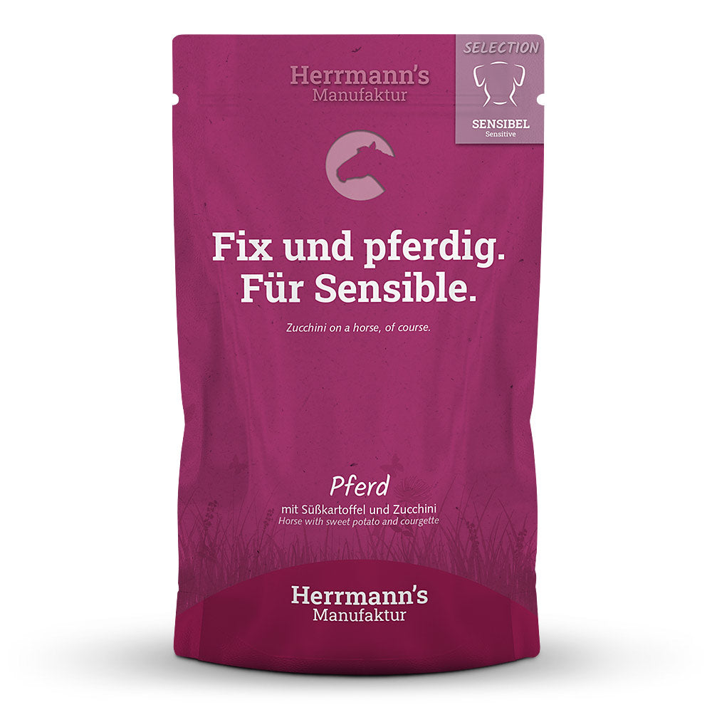 Herrmann’s Pferd mit Süsskartoffel und Zucchini