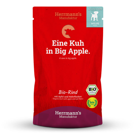 Herrmann’s Welpenfutter Bio Rind mit Apfel und Haferflocken