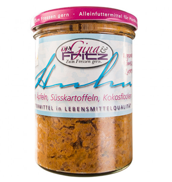 Gina & Fritz HUHN GETREIDEFREI mit Karotten, Äpfeln, Süsskartoffeln, Kokosflocken