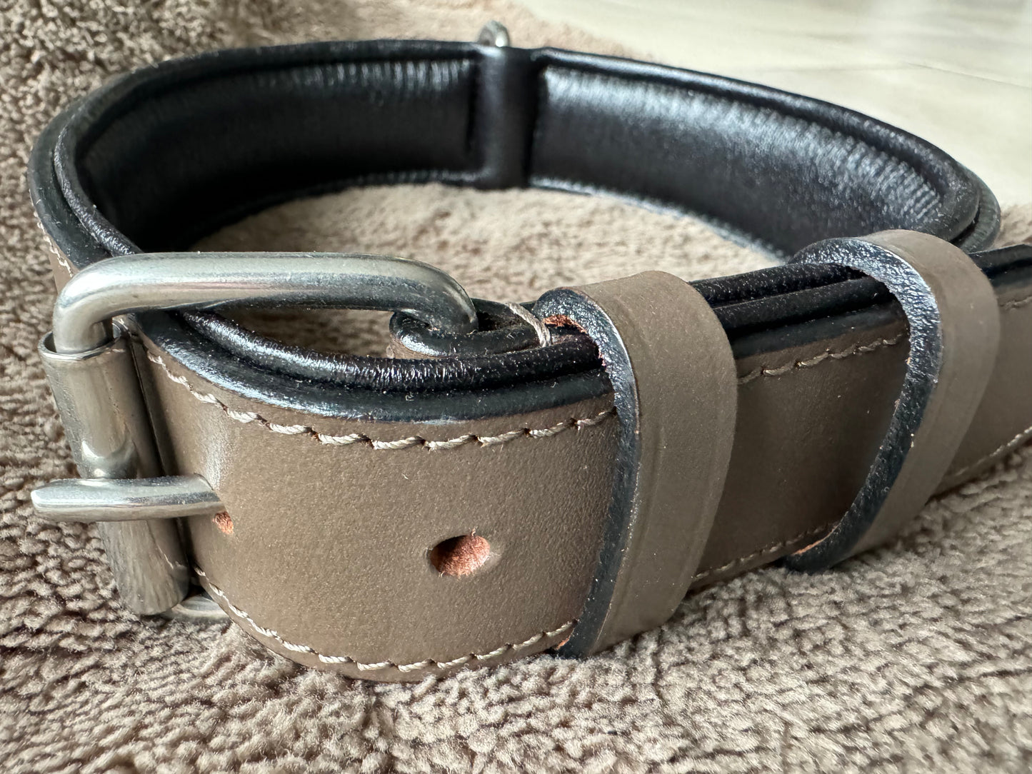 Swiss Design Lederhalsband Serpentin