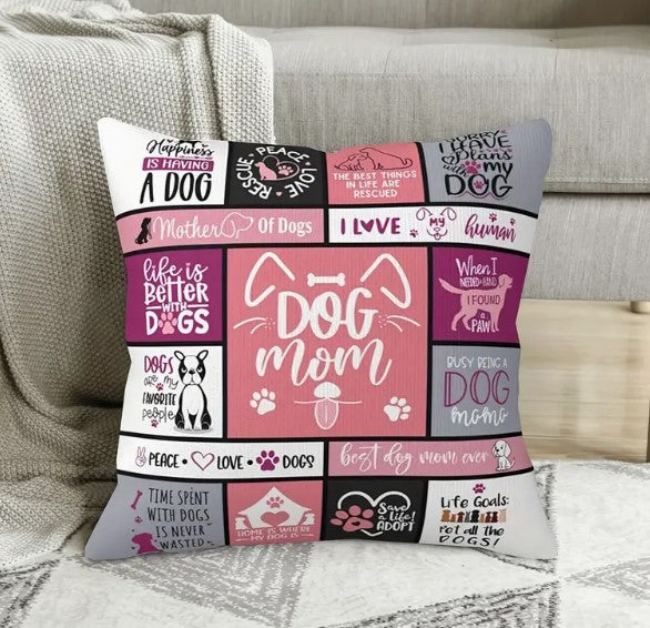 Kissenbezug "Dog Mom", 45x45cm