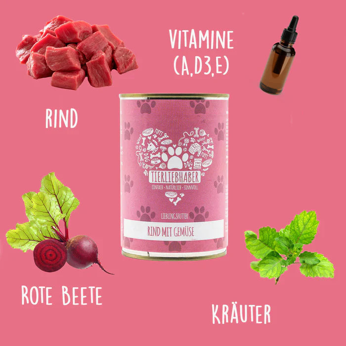 Tierliebhaber Rind mit Gemüse 400g