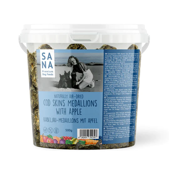SANA Dog Kabeljau Medallions 500g Eimer