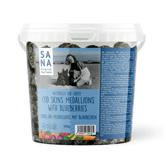 SANA Dog Kabeljau Medallions 500g Eimer