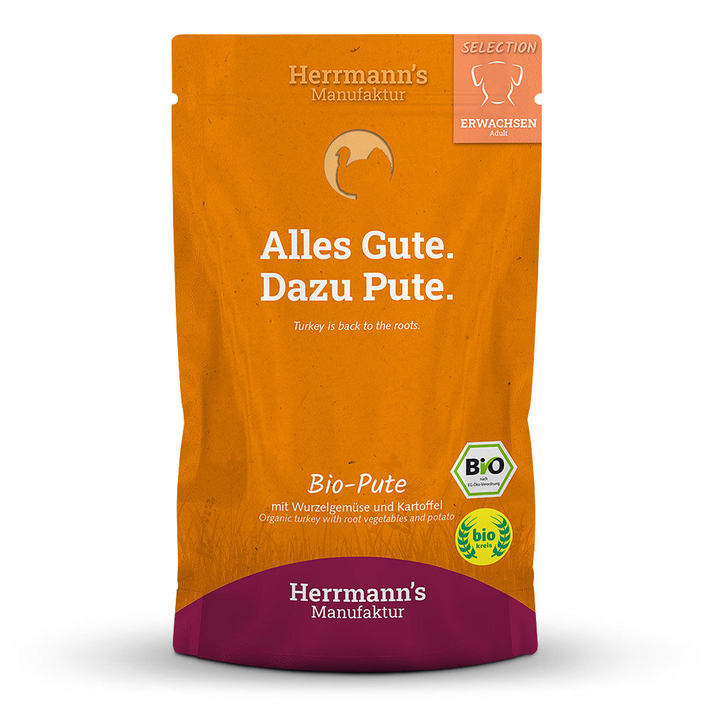 Herrmann’s Bio Pute mit Wurzelgemüse, Kartoffeln