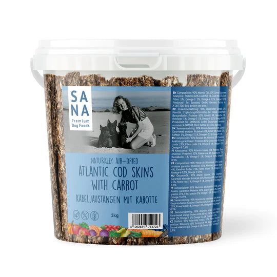 SANA Dog Kabeljau Stangen 1 kg Eimer
