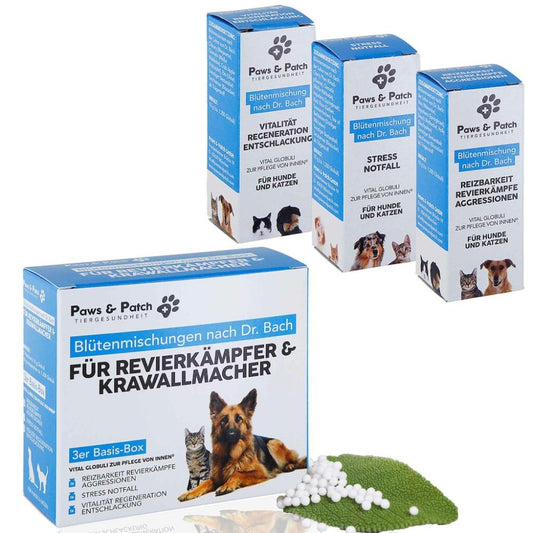 Paws & Patch Bach-Blütenmischung "Für Revierkämpfer und Krawallmacher" 3x10g