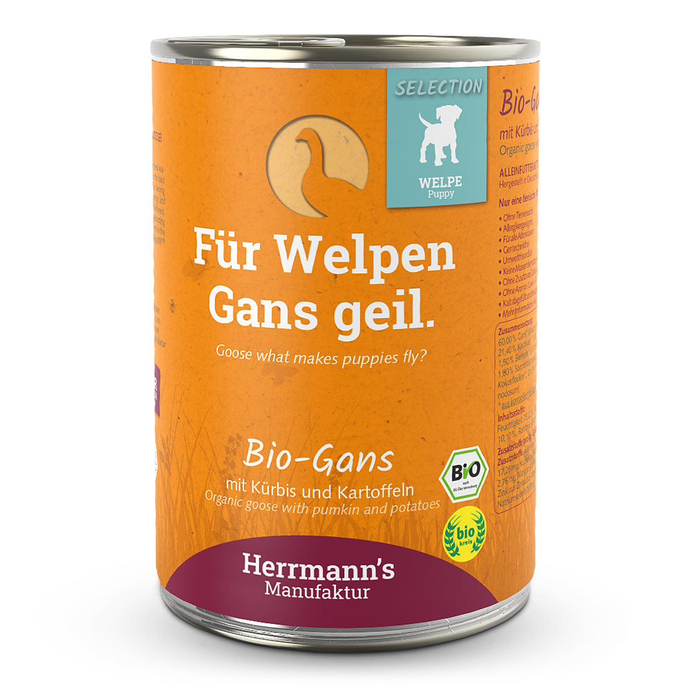 Herrmann’s Welpenfutter Bio Gans mit Kürbis und Kartoffel
