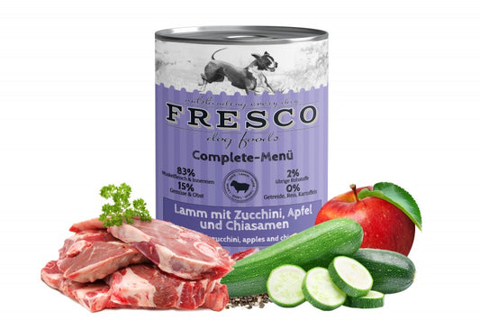 FRESCO Complete-Menü Lamm mit Zucchini, Apfel und Chiasamen