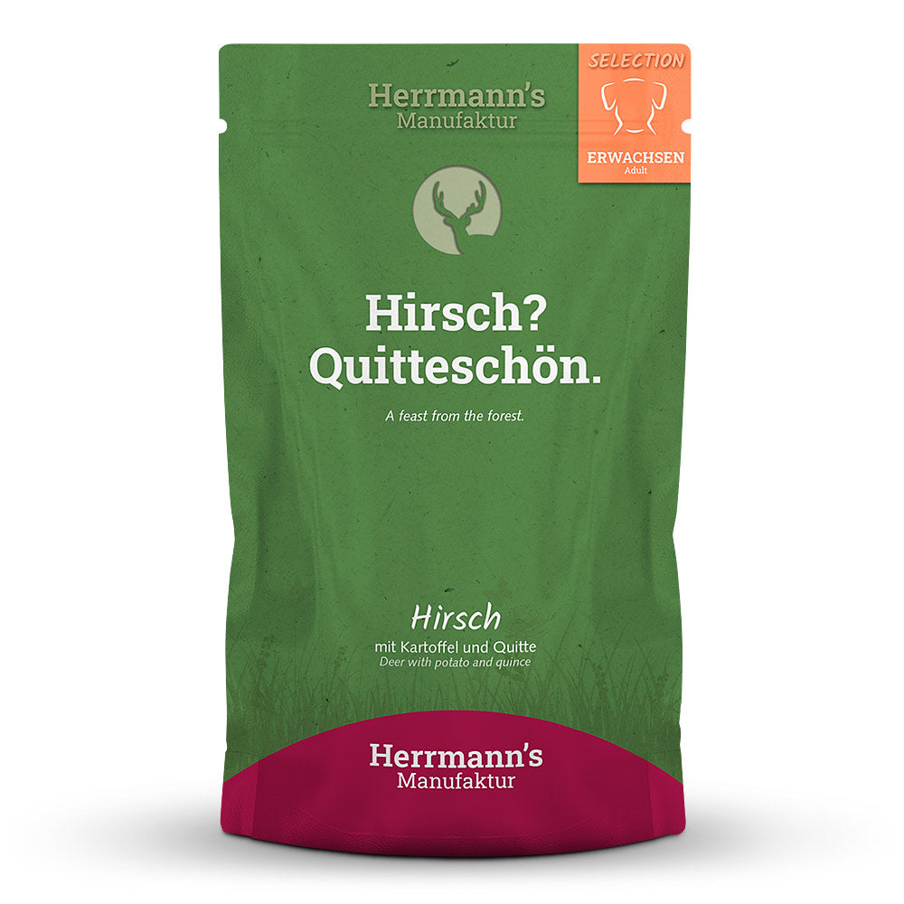 Herrmann’s Hirsch mit Kartoffel und Quitte